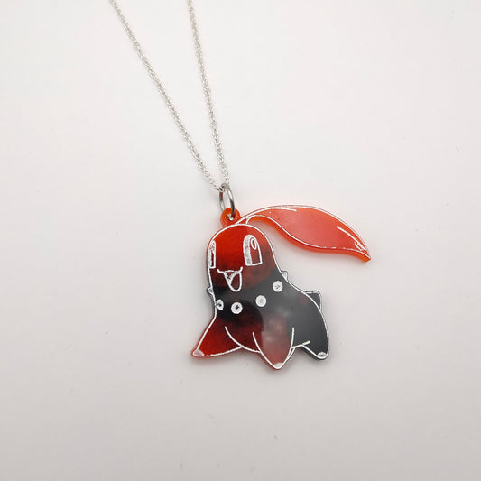 Pocket Monster Necklace - Red / Black