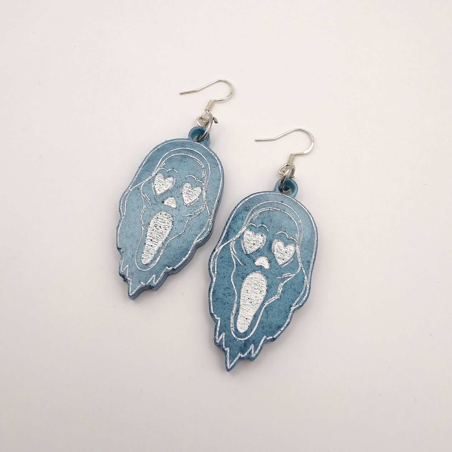 Mask Earrings - Blue
