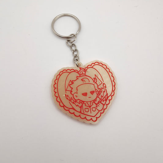 Spooky Keyring - Red / White