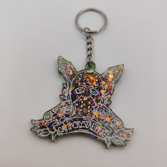 Mask Spooky Keyring - Green