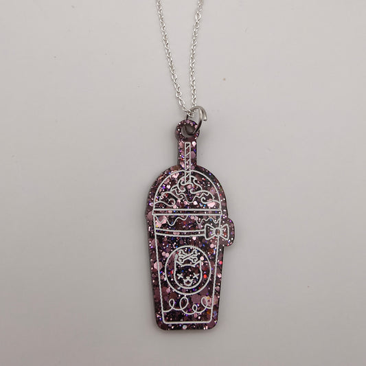 Milkshake Necklace - Black Sparkles