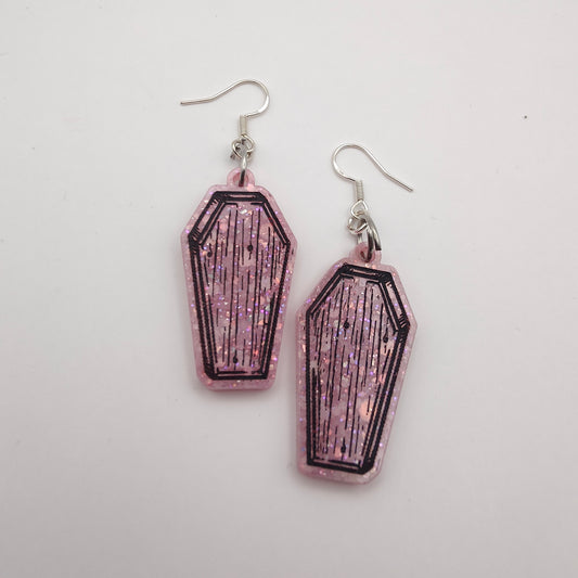 Coffin (Small) Earrings - Pink