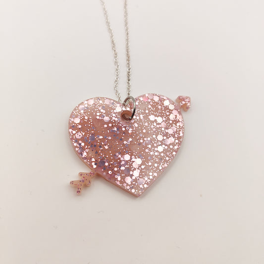 Heart Necklace - Cupid Pink