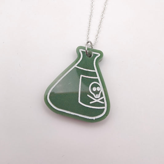 Lab Bottle Necklace - Green