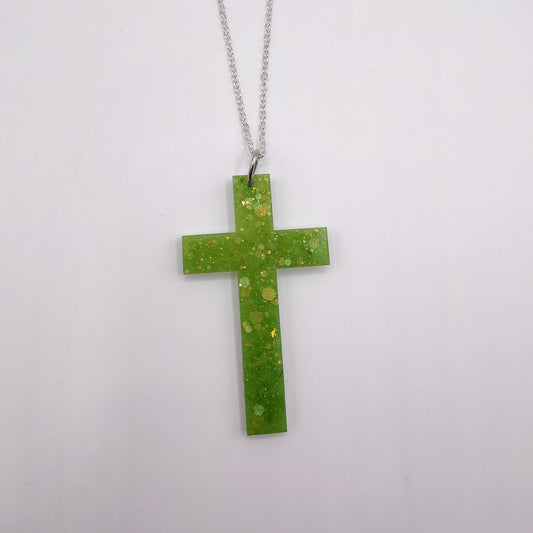 Cross Necklace - Green