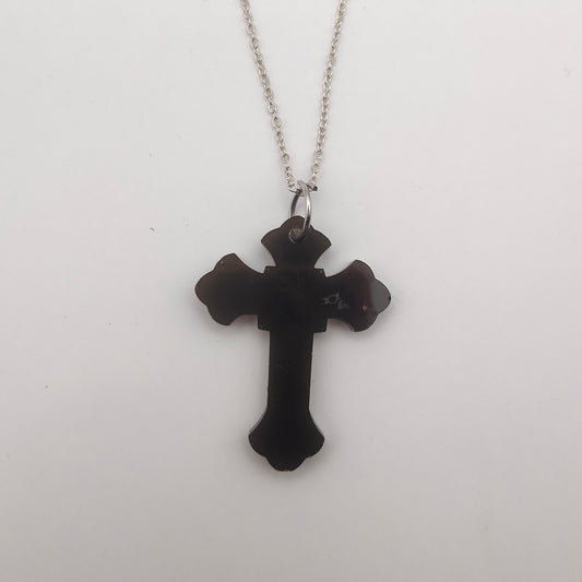 Cross Necklace - Black