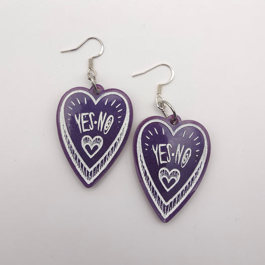 Ouija Board (Yes/No) Earrings - Purple