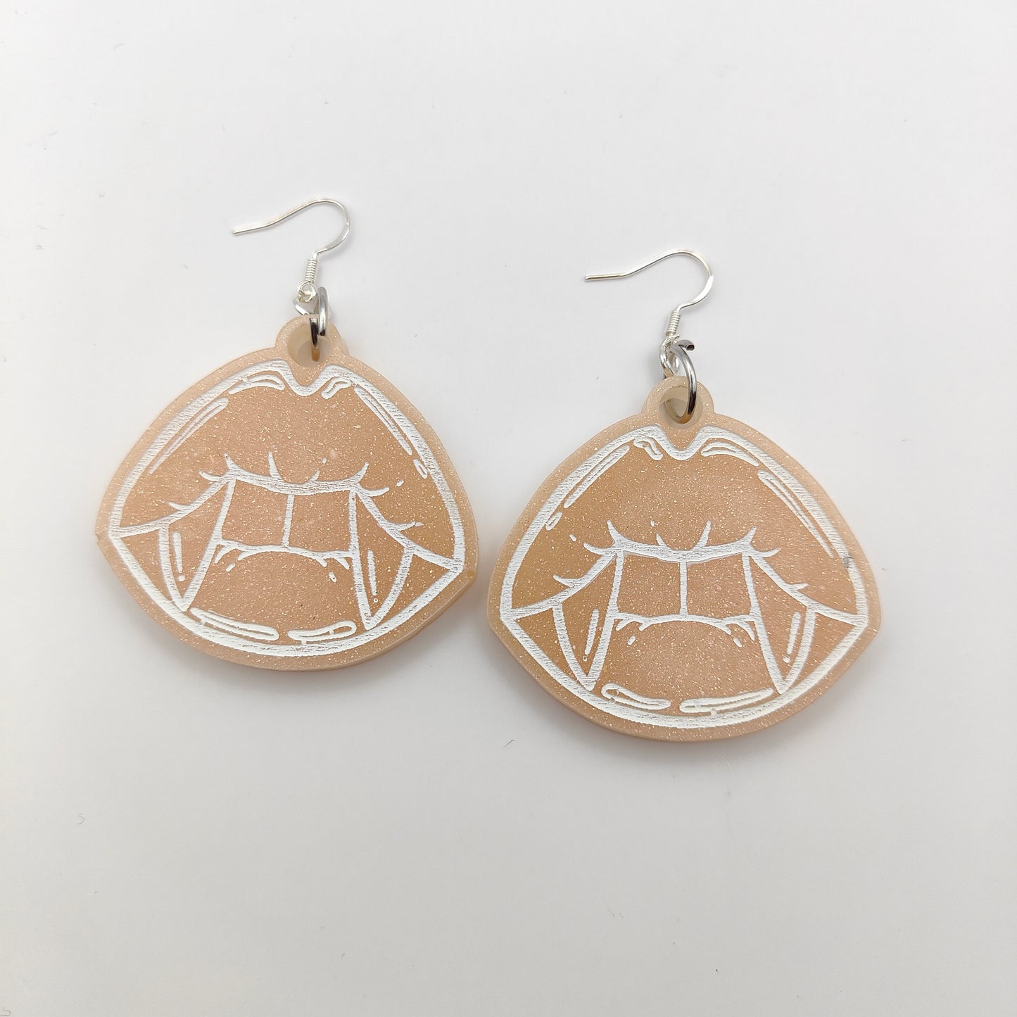 Lips Vampire Earrings - Peach