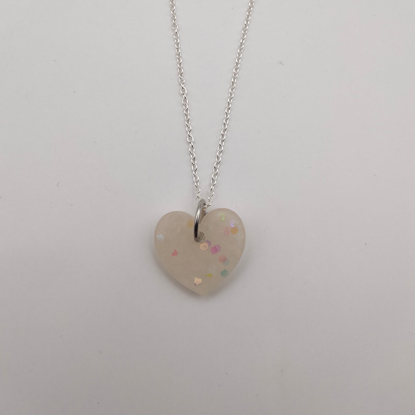 Heart Necklace - White