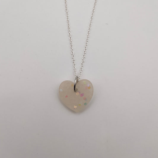 Heart Necklace - White