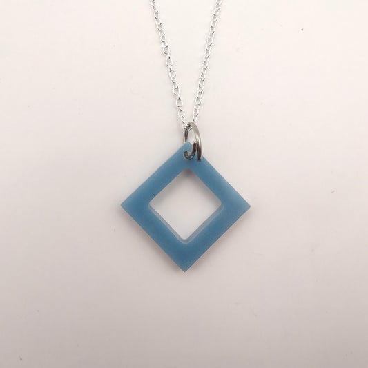 Square Necklace - Blue