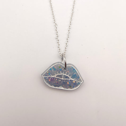 Lips Necklace - Blue