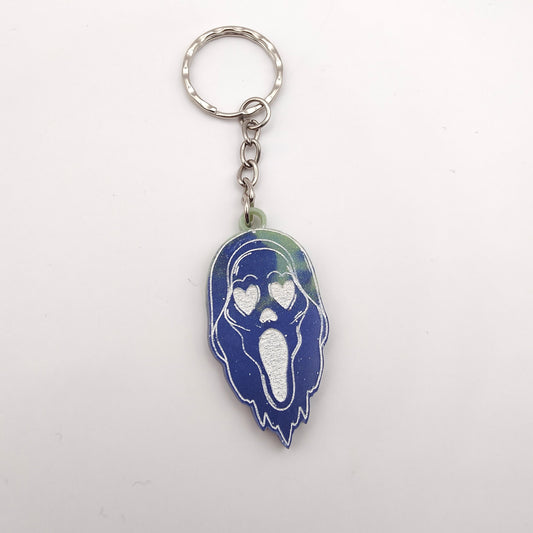 Mask Keyring - Blue/Green