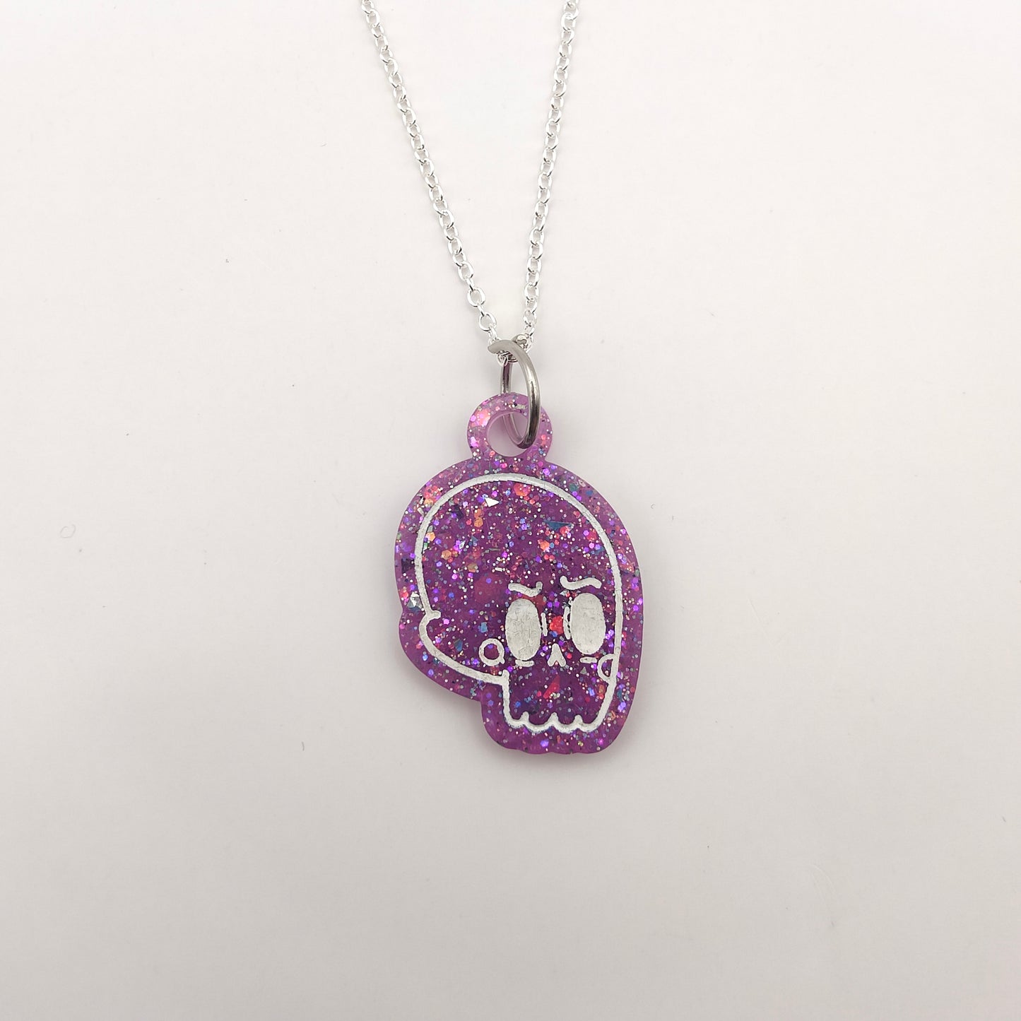 Skull Necklace - Purple