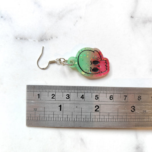 Skull Earrings - Pale Blue Shimmer
