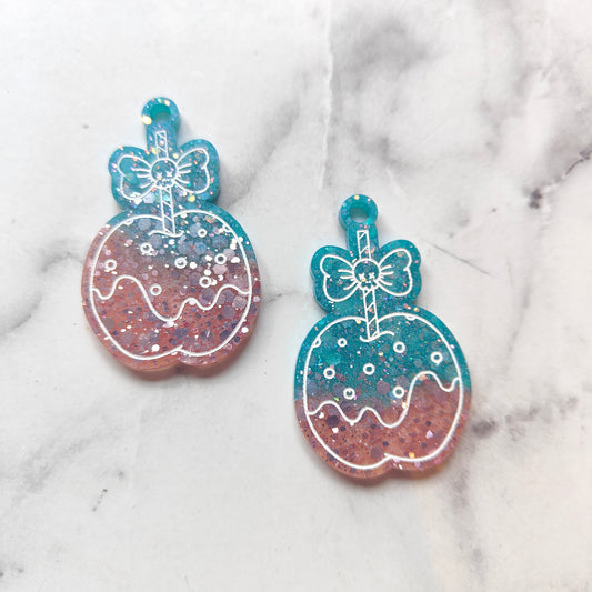 Toffee Apple Earrings - Pastel Pink/Blue