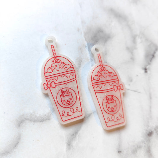 Milkshake Spooky Cat Earrings - White/Red