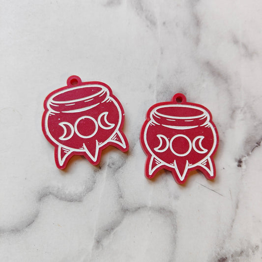 Witch’s Cauldron Earrings - Red