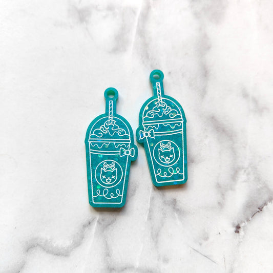 Milkshake Spooky Cat Earrings - Teal