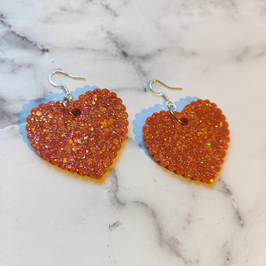 Heart (Large) Earrings - Autumn Waves