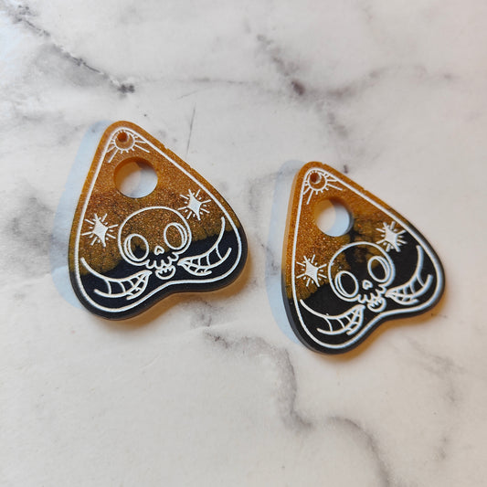 Ouija Board Earrings - Black/Gold