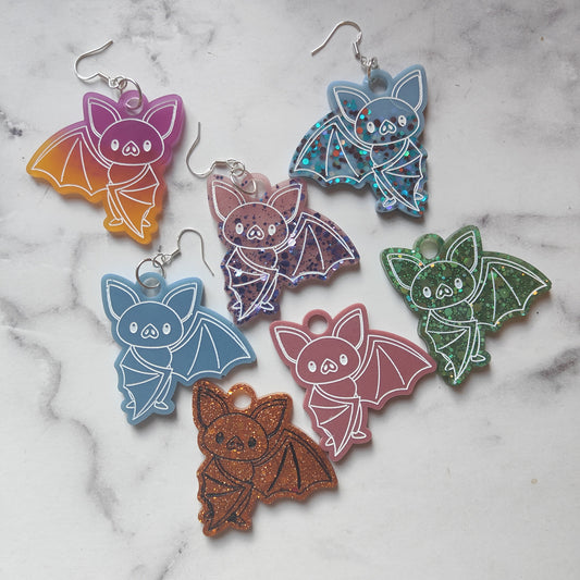 Bat (Large) Earrings - Pink