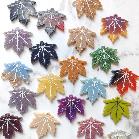 Autumn Leaf Earrings - Peach
