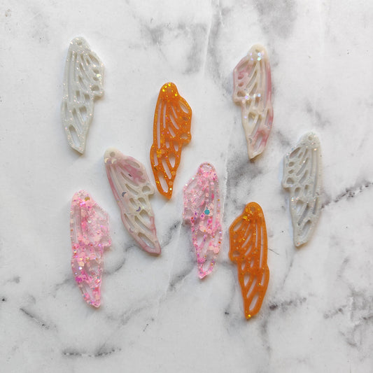 Fairy Wing Earrings - Orange Sparkles