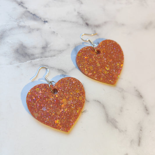 Heart (Large) Earrings - Autumn