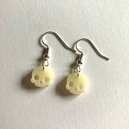 Skull (Small) Earrings - Cream
