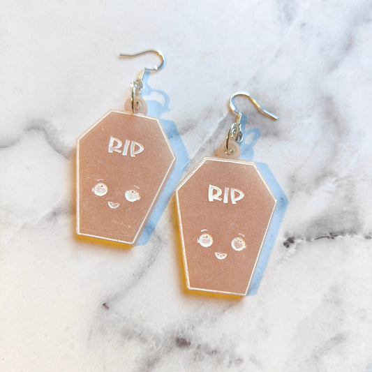 Coffin Kawaii Earrings - Pink