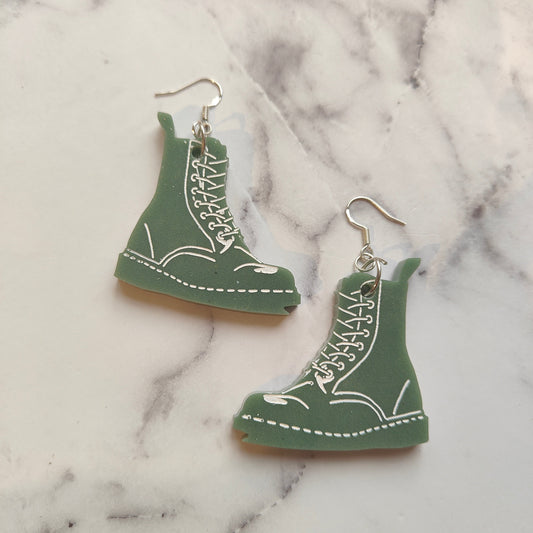 Dr. Martens Shoe Earrings - Green