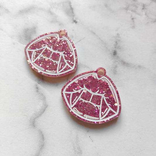 Vampire Lips Earrings - Pink Sparkles