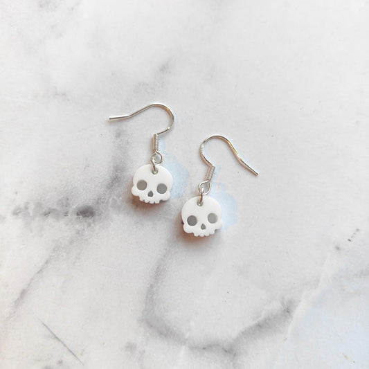 Skull (Small) Earrings - White