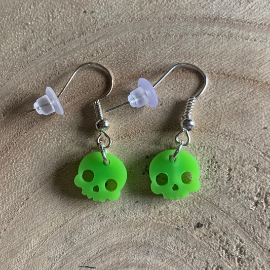 Skull (Small) Earrings - Green