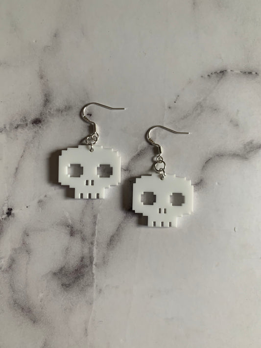 Pixel Skull Earrings