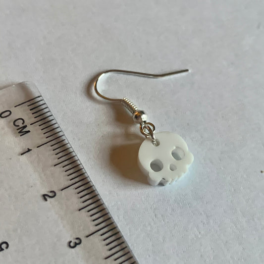 Skull (Small) Earrings - White