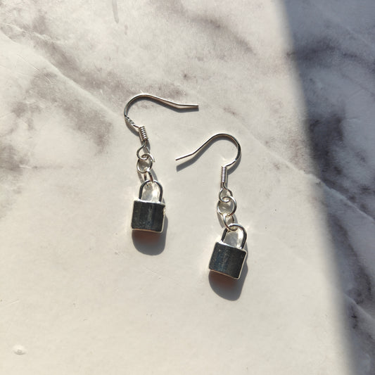 Padlock Earrings - Silver