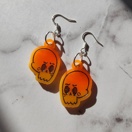 Skull Earrings - Sunset