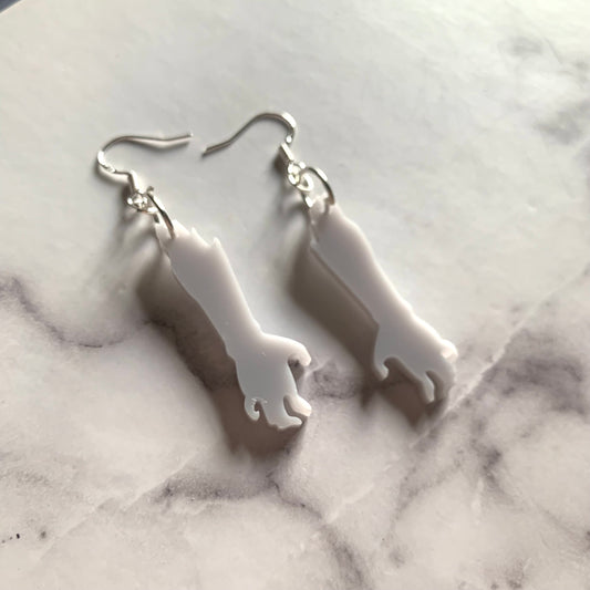Zombie Arms Earrings - Grey